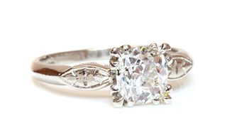 An American single stone diamond ring,