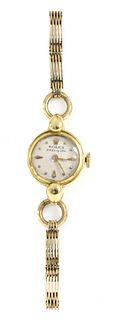 A ladies' 18ct gold Rolex 'Precision' mechanical bracelet watch,