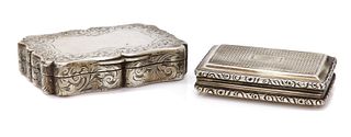 A Victorian sterling silver snuff box, by Edward Smith, c.1840,