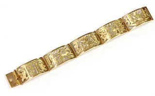An Egyptian gold panel bracelet,