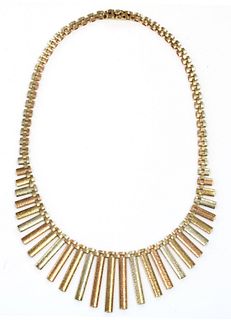 A 9ct three colour gold 'Cleopatra' style necklace, by Wristwear, c.1970,