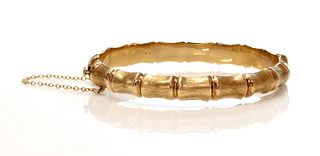 A 9ct gold hollow hinged bangle, by Henry Griffith and Sons,
