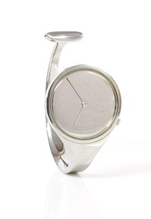 A ladies' stainless steel Georg Jensen 'Torun' bangle watch,