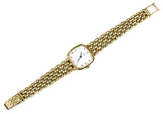 A ladies' 18ct gold Omega 'de Ville' quartz bracelet watch,