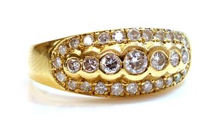 A diamond set tapered band ring,