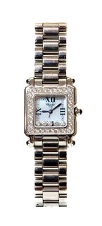 A ladies' stainless steel diamond set Chopard 'Happy Sport' quartz bracelet watch, c.2005,
