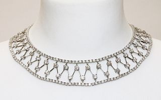 A white gold diamond set collar, attributed to Mozafarian,