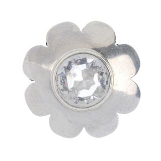 MARGARETH SANDSTROM DE WITT - a rock crystal ring. Designed as a simplified flower with the circular