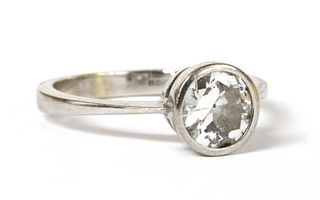 An 18ct white gold single stone diamond ring,