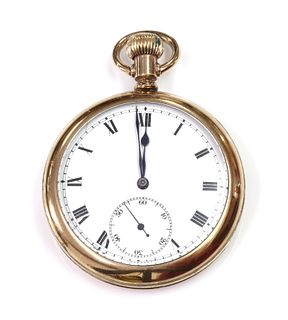 A rolled gold Rolex top wind open-faced pocket watch,