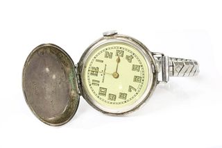 A sterling silver Rolex full hunter officer's trench watch, c.1915,