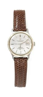 A ladies' stainless steel Omega 'Constellation' automatic strap watch,