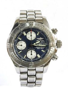 A gentlemen's stainless steel Breitling 'Super Ocean' automatic chronometer bracelet watch,