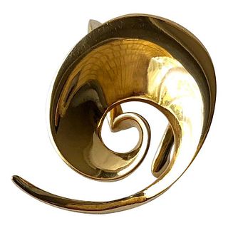 Rare Vivianna Torun for Georg Jensen 18 Karat Gold Danish Modernist Spiral Ring