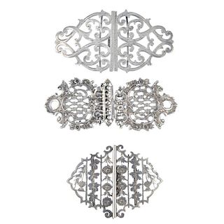 Eight 19th and 20th century silver buckles. One early 19th century buckle by Adie & Lovekin Ltd, des