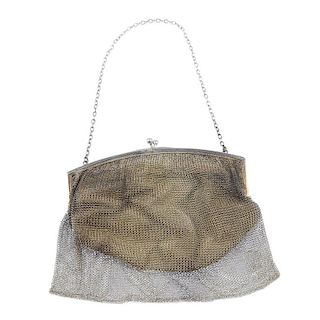 An early 20th century silver mesh bag. The mesh bag, to the curved frame with clip clasp, suspended
