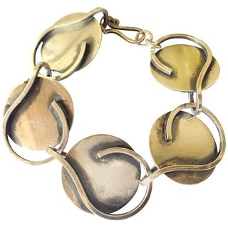 Bill Tendler Sterling Silver Abstract Modernist Bracelet