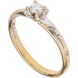 SOLITAIRE RING WITH DIAMONDS IN 18K WHITE GOLD, SALVINI 1 Brilliant cut diamond ~0.11 ct Clarity: VS2