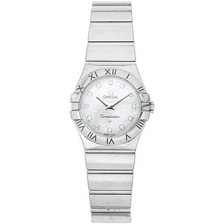 OMEGA CONSTELLATION LADY WATCH WITH DIAMONDS IN STEEL Movement: quartz