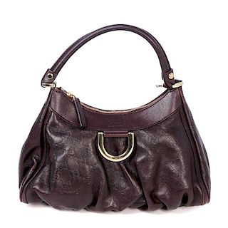 GUCCI - a Guccissima D-ring Hobo Bag. Crafted of maker's GG Guccissima leather in brown, featuring a