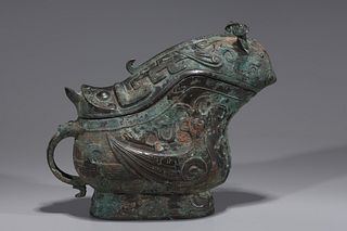 Chinese Bronze Zun Vessel