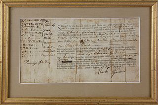 Rare 1748 Nantucket Shipping Document