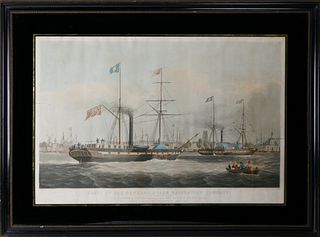 W.J. Huggins Lithograph "Ships of the General Steam Navigation Company"