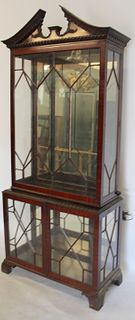 A Vintage Chippendale Style Mahogany China Cabinet