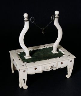 Sailor Made Antique Whalebone Miniature Watch Stand, circa 1870