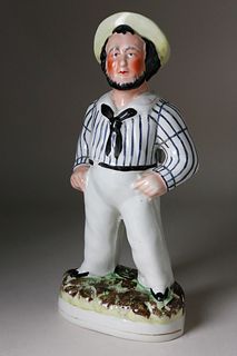 Staffordshire Figure of a Standing Sailor, 19th Century