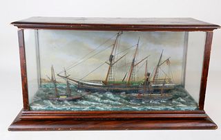 Diorama of Shipping Off the Coast of Victoria, Australia, late 19th Century