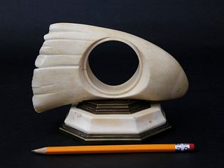 Whale Ivory and Bronze Mounted Sperm Whale Tooth
