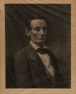 Gustav Kruell Engraving of Abraham Lincoln