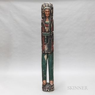Painted and Carved Cigar Store Advertising Figure