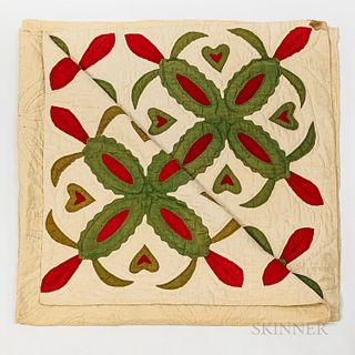 Red, Green, and White Quilt