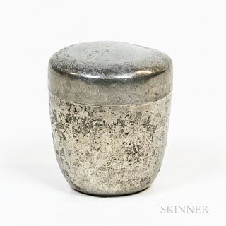 Small Cylindrical Pewter Tea Caddy