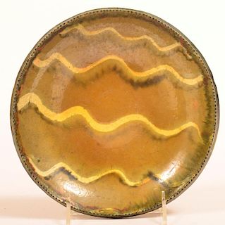 Stahl Redware Slip Decorated Plate.