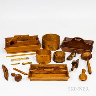 Group of Wooden Tableware and Accessories