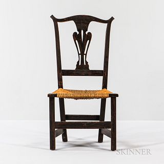 Country Chippendale-style Grain-painted Side Chair