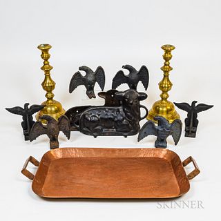 Group of Iron, Copper, and Brass Items