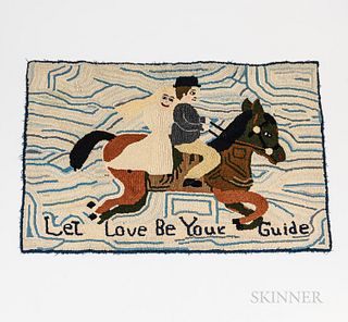 "Let Love Be Your Guide" Hooked Rug