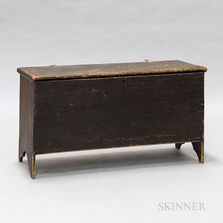 Chippendale Black-painted and Carved Six-board Chest