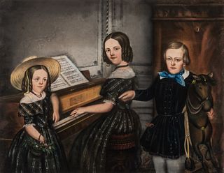 American School, 19th Century

Three Children at a Piano. Unsigned. Pastel on paper, 26 1/2 x 34 in., matted and framed. Condition: Evidence of repair
