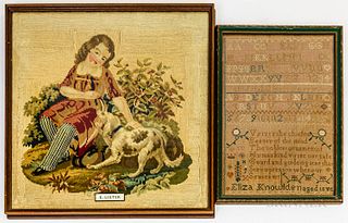 Three American Needlework Samplers and a Needlework Picture
