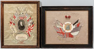 Four Framed Silk and Wool Embroidered Memorials
