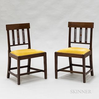 Pair of Regency Inlaid Mahogany Side Chairs