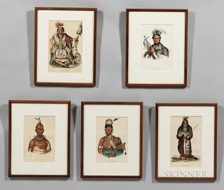 Five Framed Colored Lithographs of Native Americans