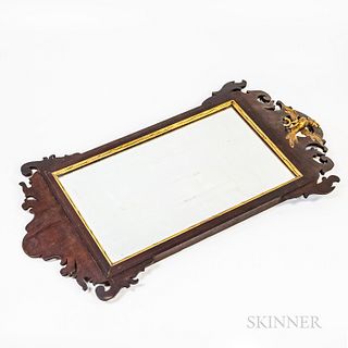 Chippendale Scrolled-frame Mahogany and Gilt-gesso Mirror