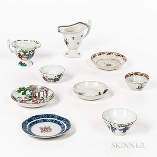 Nine Pieces of Chinese Export Porcelain Tea Ware