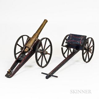 Wooden Toy Cannon with Ammunition Trailer